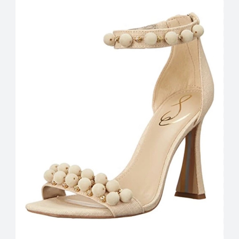 Sam Edelman Cream Beaded Heels